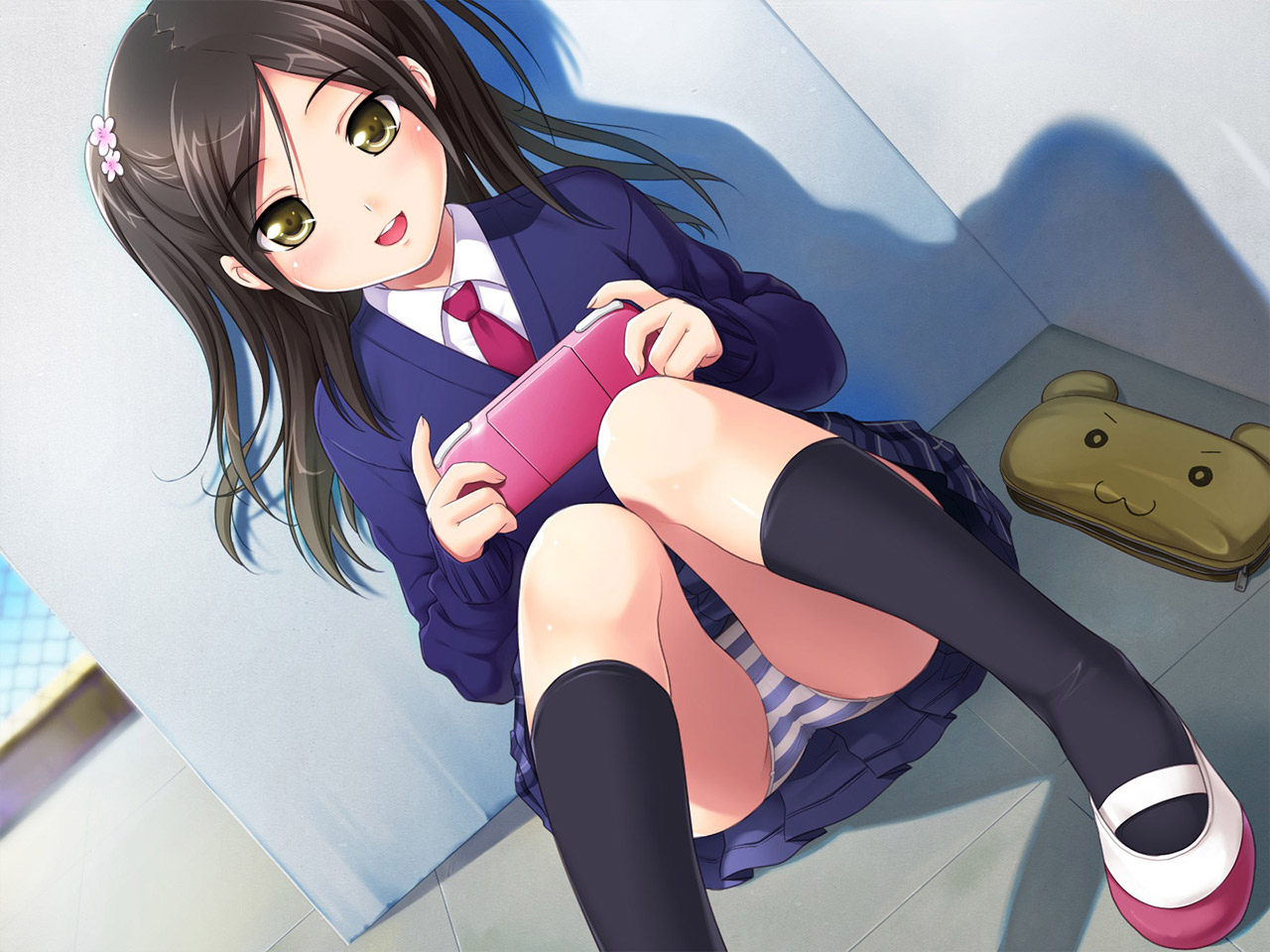 二次元,縞パン,エロ画像,美少女,パンツ