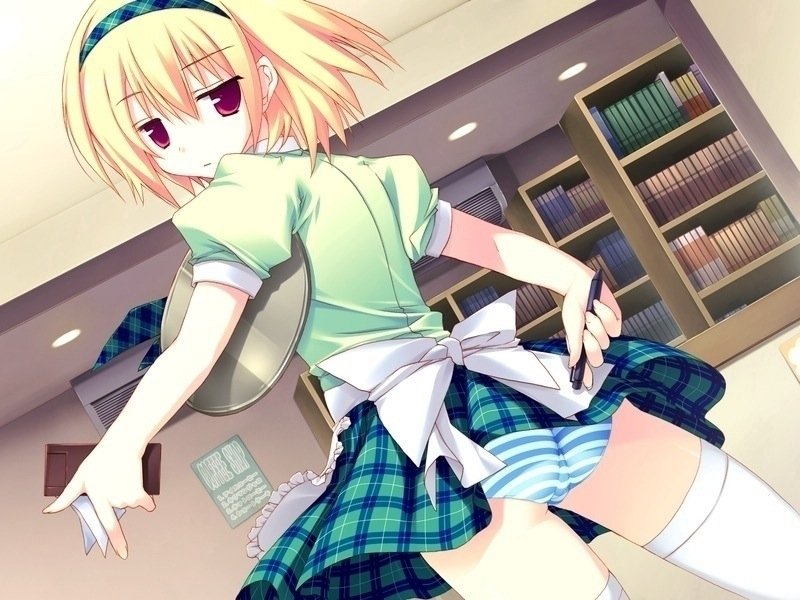 二次元,縞パン,エロ画像,美少女,パンツ【14】
