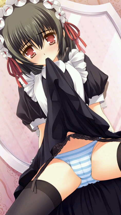 二次元,縞パン,エロ画像,美少女,パンツ【22】