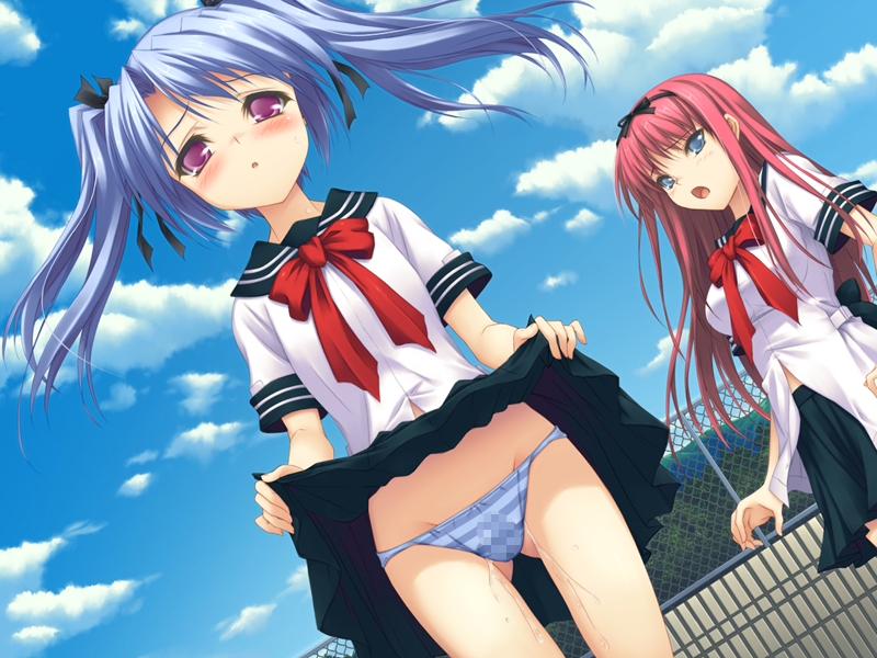 二次元,縞パン,エロ画像,美少女,パンツ【34】