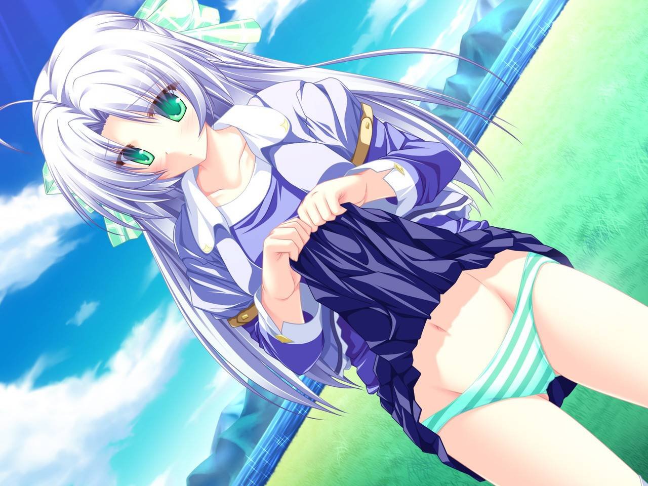 二次元,縞パン,エロ画像,美少女,パンツ【36】