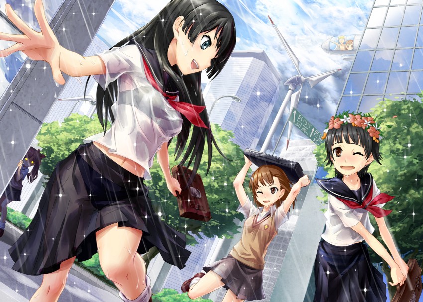 JK,雨,濡れ,二次元,透け,エロ画像,女子校生【3】
