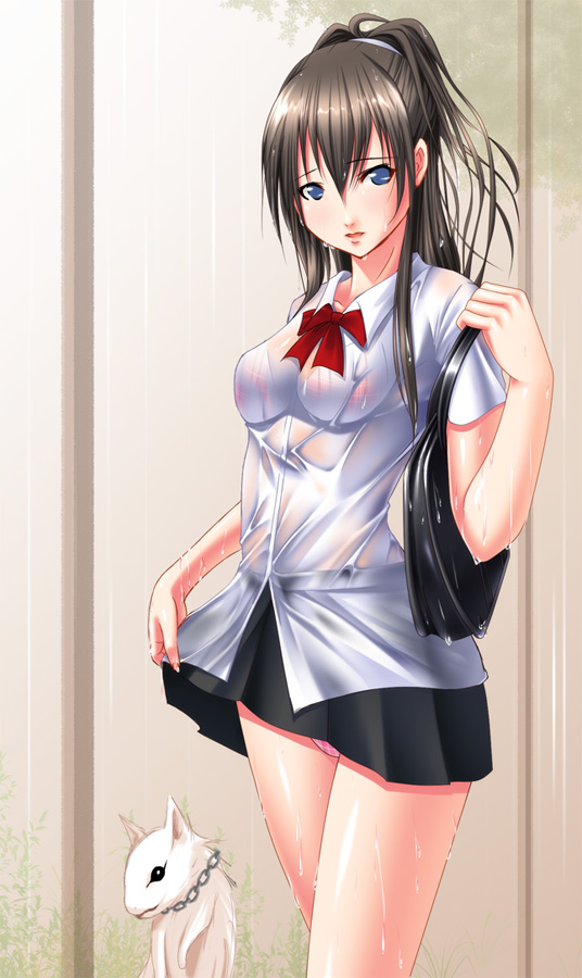 JK,雨,濡れ,二次元,透け,エロ画像,女子校生【10】