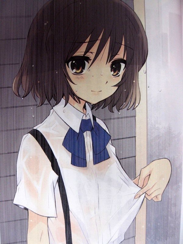 JK,雨,濡れ,二次元,透け,エロ画像,女子校生【14】
