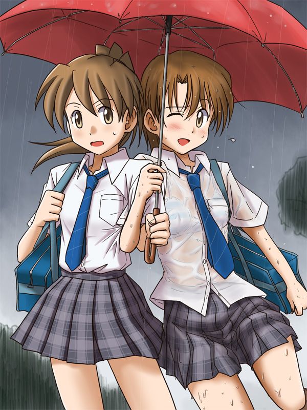 JK,雨,濡れ,二次元,透け,エロ画像,女子校生【18】