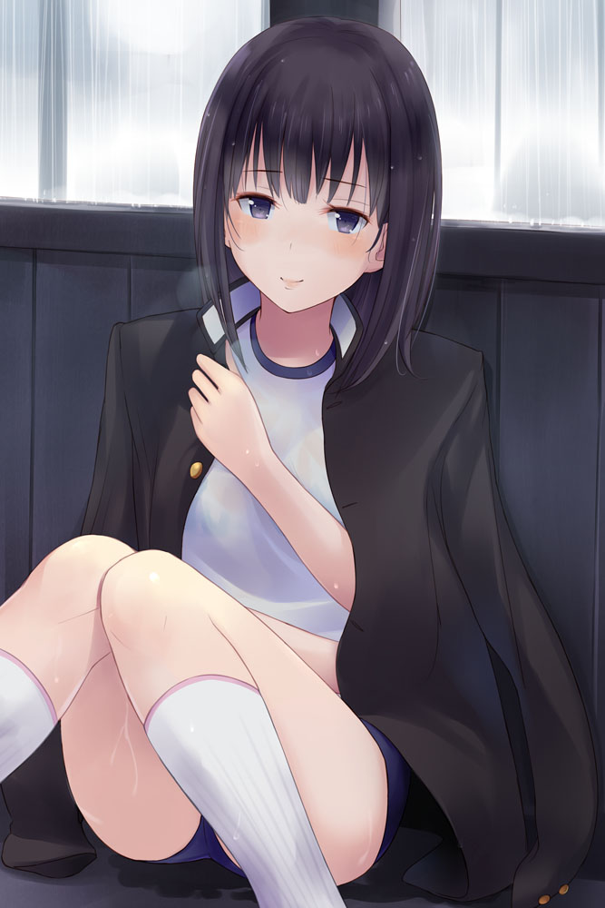 JK,雨,濡れ,二次元,透け,エロ画像,女子校生【29】