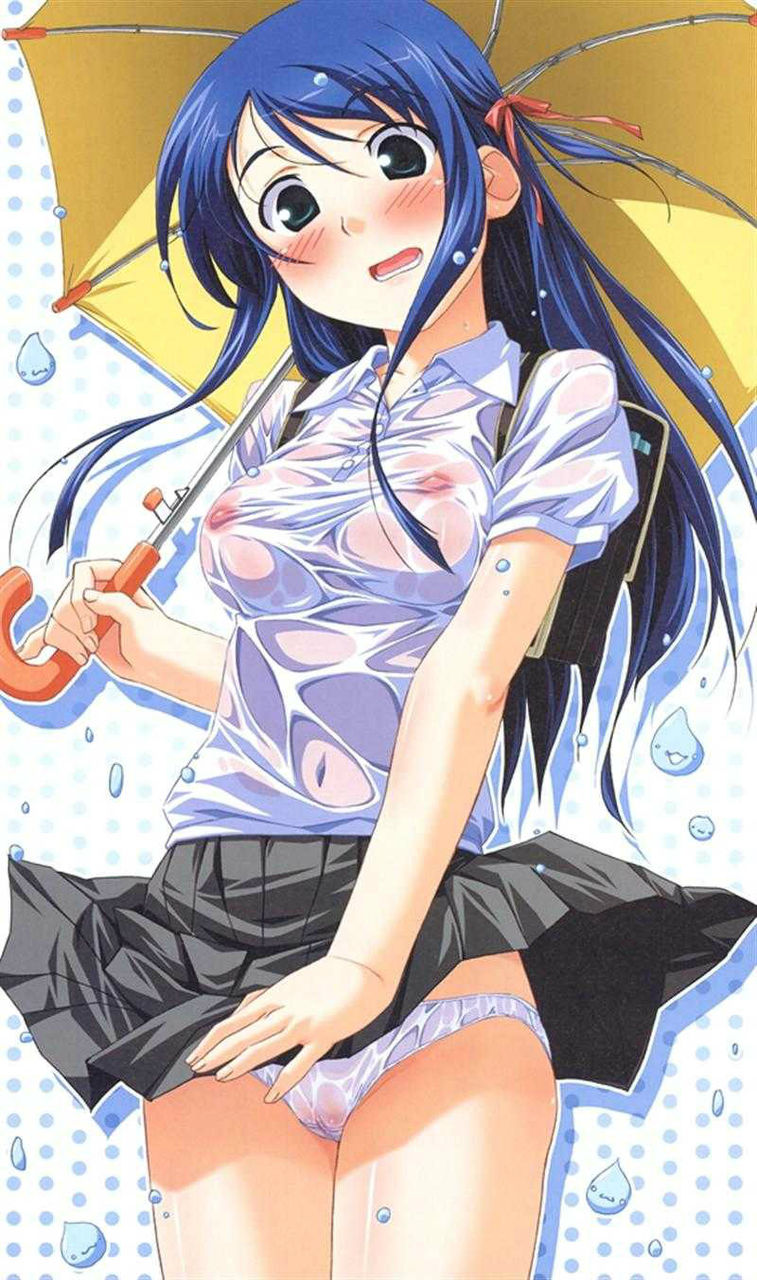 JK,雨,濡れ,二次元,透け,エロ画像,女子校生【30】