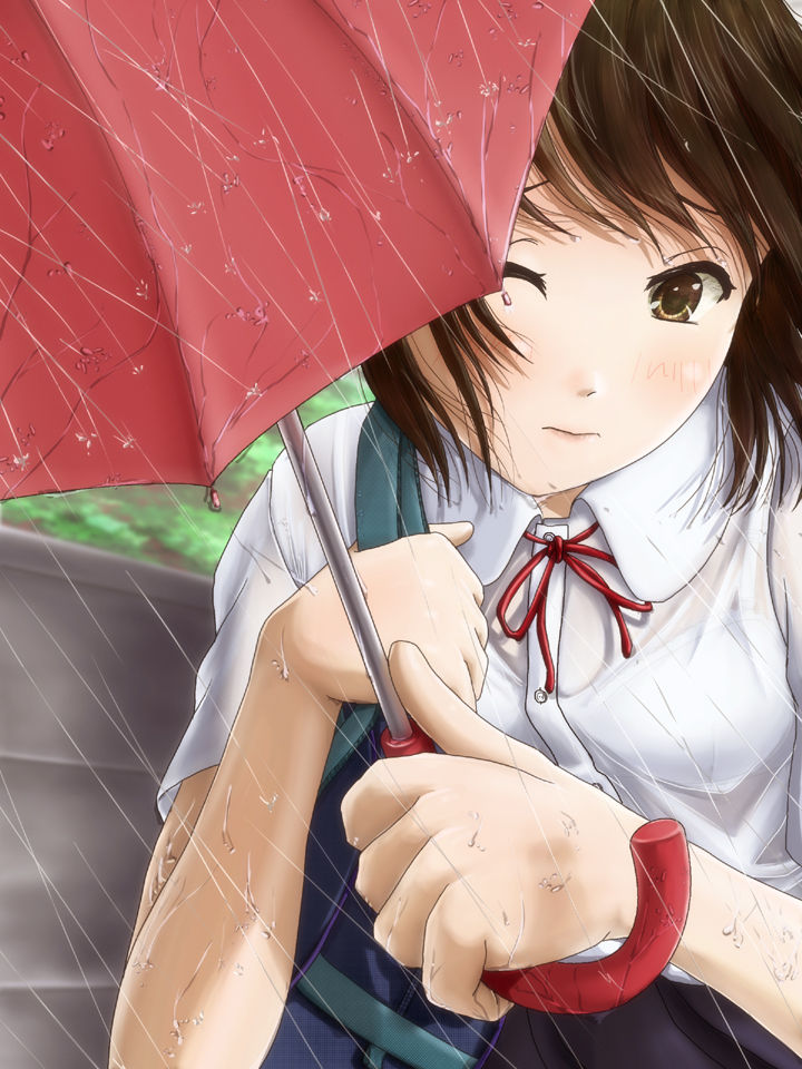 JK,雨,濡れ,二次元,透け,エロ画像,女子校生【31】