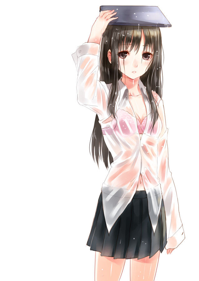 JK,雨,濡れ,二次元,透け,エロ画像,女子校生【32】
