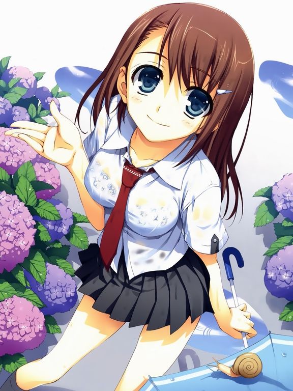 JK,雨,濡れ,二次元,透け,エロ画像,女子校生【36】