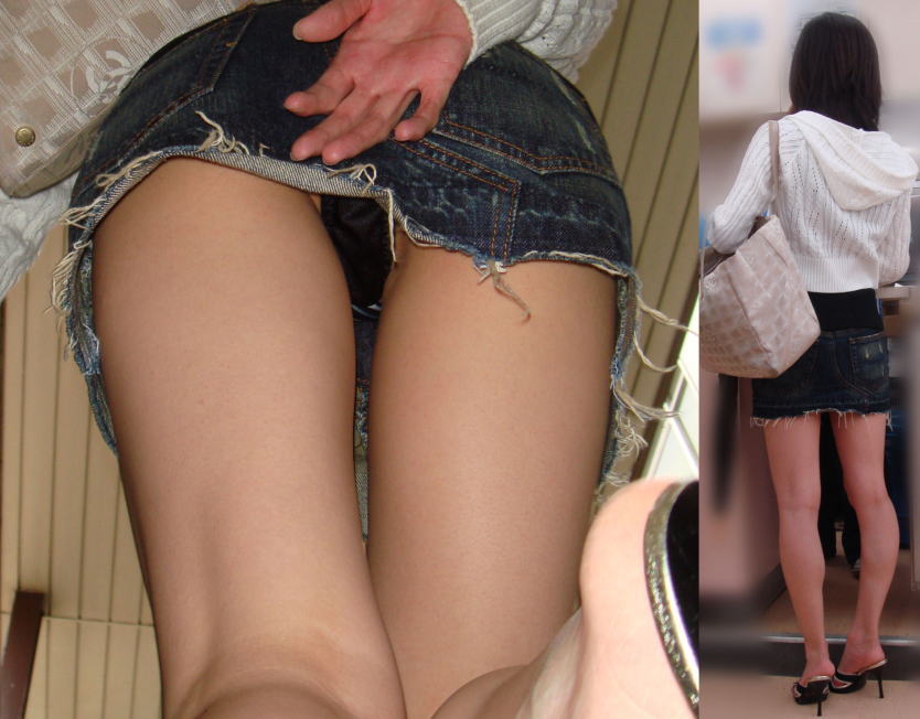被写体,パンツ,黒,逆さ撮り,パンチラ,盗撮,エロ画像