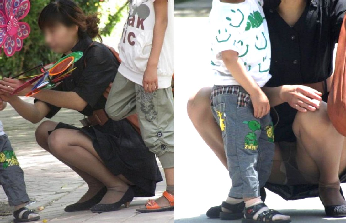 子連れママの油断したパンチラえろすぎるだろ…