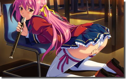 制服JKが学校でオナニーしてる二次元エロ画像 自慰教室 ②