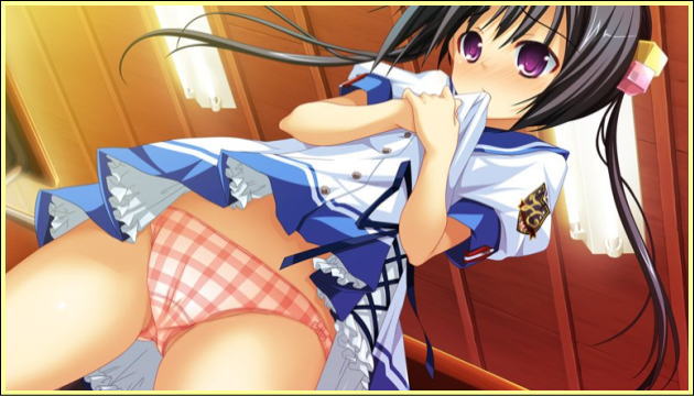 【二次元】 恥じらいながらもスカートたくし上げてパンツ見せてくれる女の子がエロ過ぎるｗｗｗ