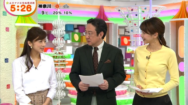 【画像】カトパンのEカップおっぱいスゲエｗｗ『めざましテレビ』GIF動画あり