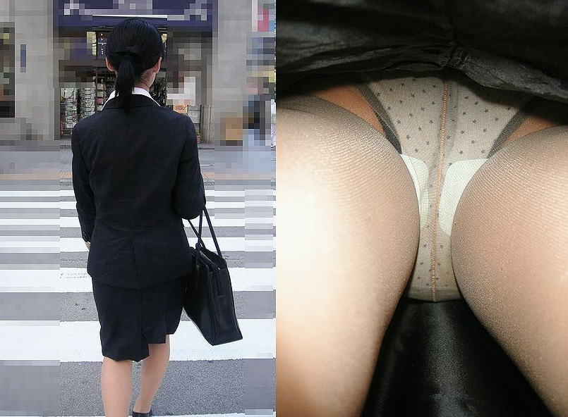 【蒸れパン】OLさんを逆さから見たエロ画像