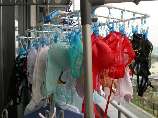 ベランダの洗濯物エロ画像!干している女と干された下着【22】