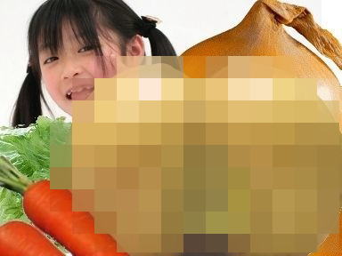 卑猥なベジタブル画像！少女のアナル風